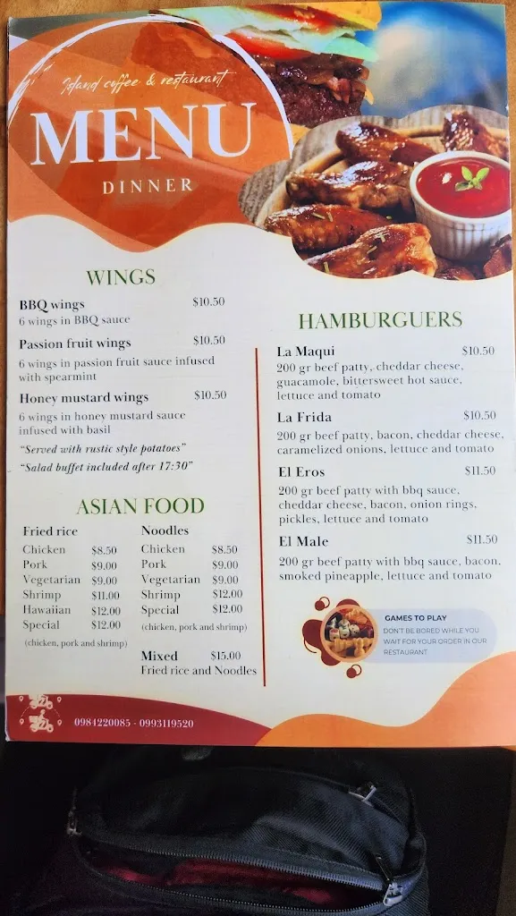 Menu_Island Coffee_Galápagos_image_1