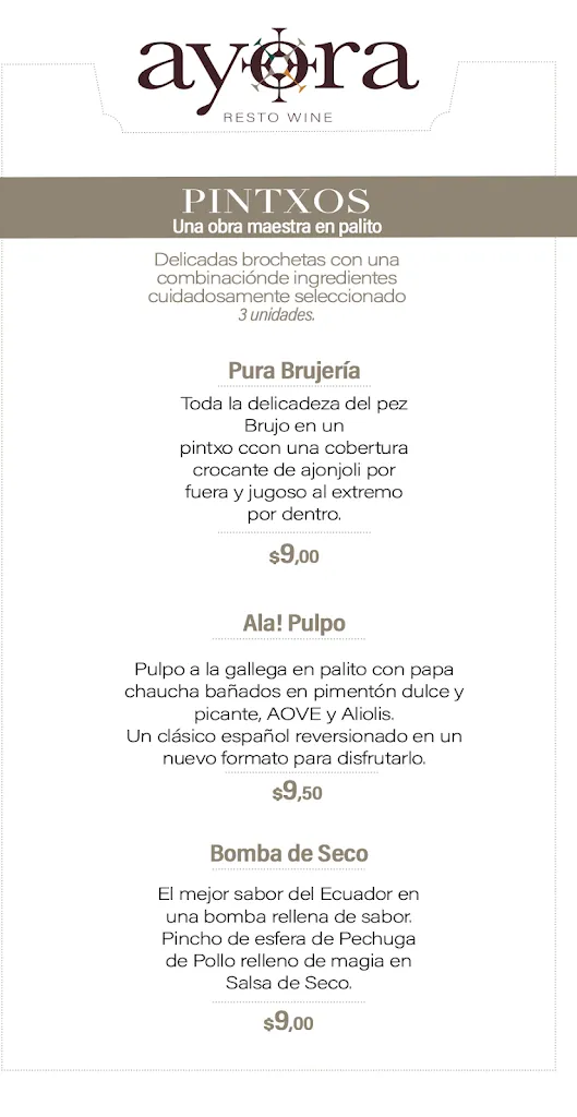 Menu_AYORA Resto Wine_Galápagos_image_1