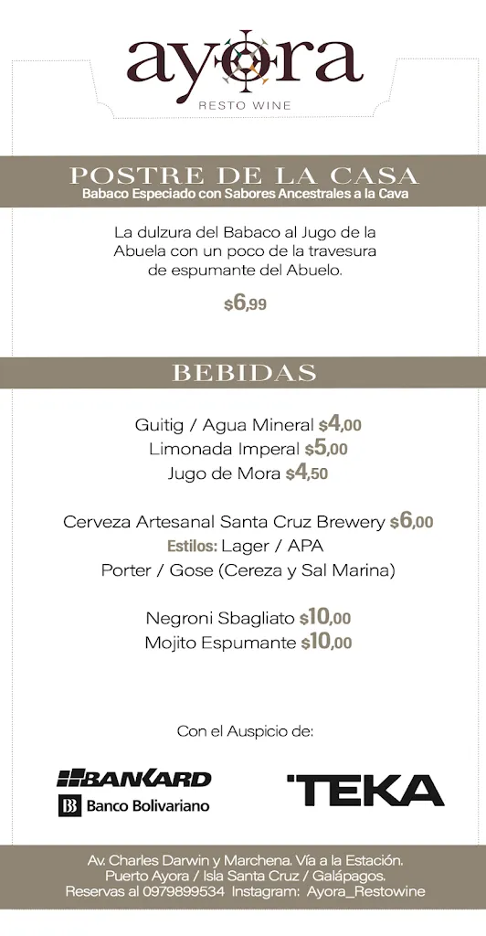 Menu_AYORA Resto Wine_Galápagos_image_4