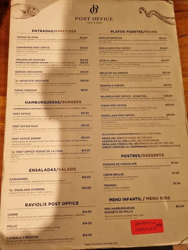 Menu_POST OFFICE FOOD & BEER_Galápagos_image_1
