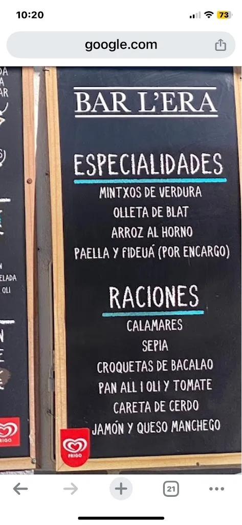 Menu_BAR L'ERA Beniardà - Mintxos, Menus diarios y gran variedad de tapas_Beniardá_image_2