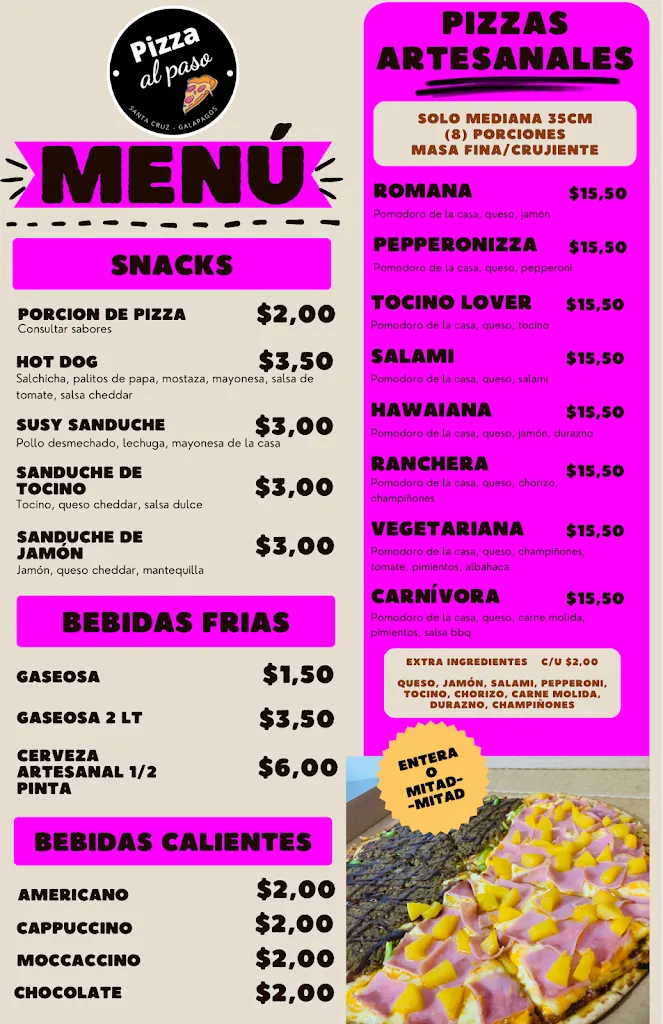 Menu_Pizza al Paso Galapagos_Galápagos_image_2