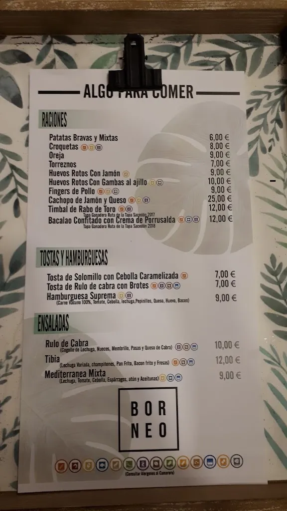 Menu_Bar Borneo_Sacedón_image_3