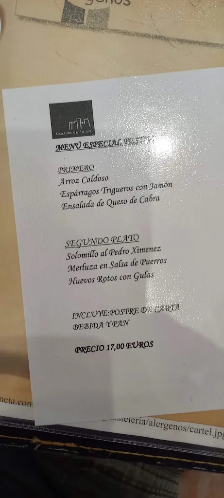Menu_Castillo de Torija_Torija_image_2