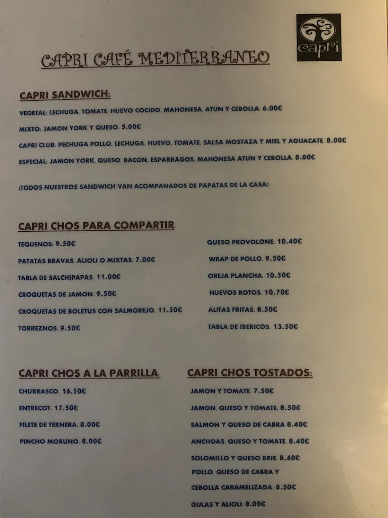 Menu_Mediterranean Café Capri_Yebes_image_4