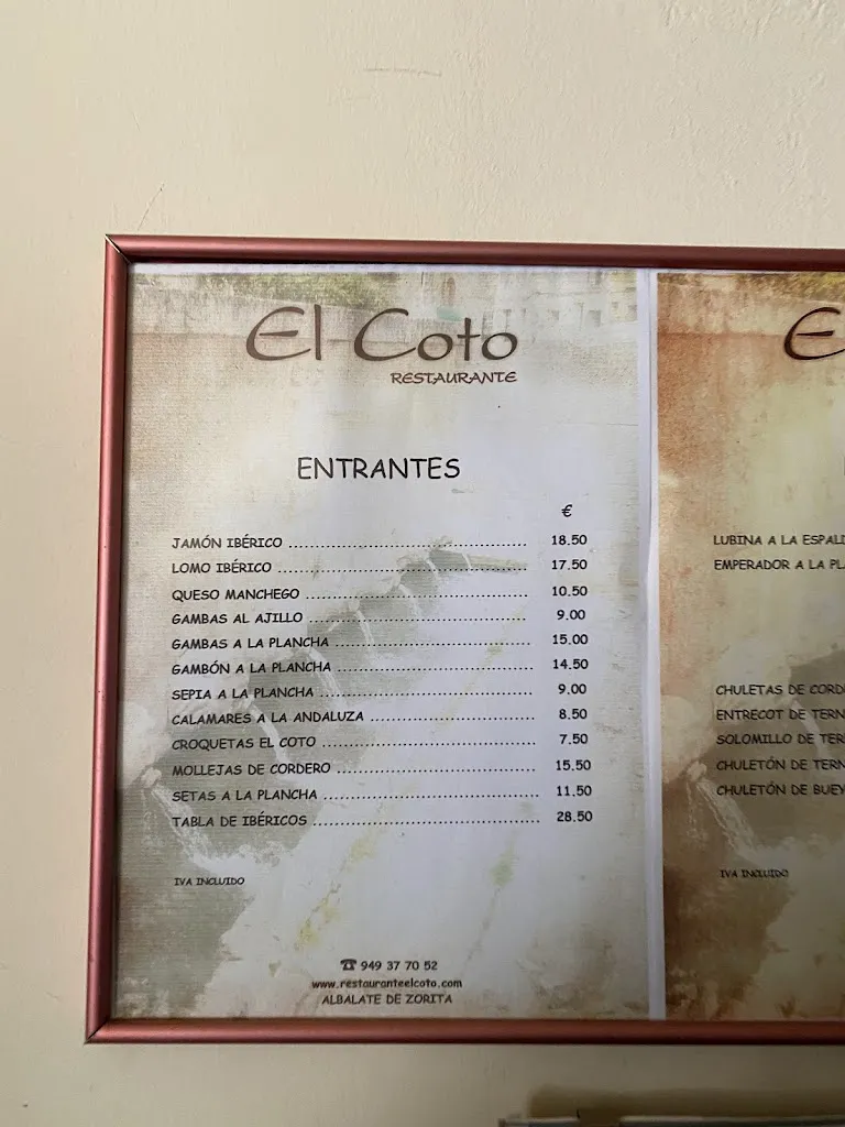 Menu_El Coto Restaurante_Zorita de los Canes_image_1