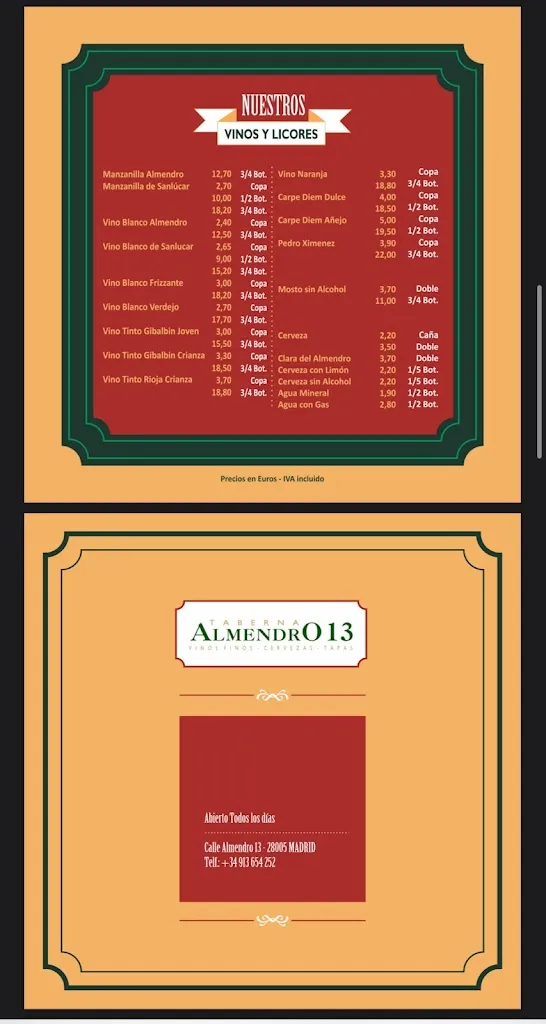 Menü_Taberna Almendro 13_Almendro El_Bild_3
