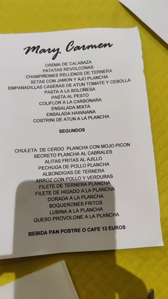 Menu_The Mary Carmen Restaurant_Viñuelas_image_3