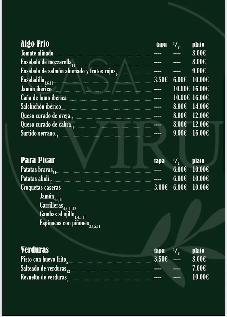 Menü_Bar Casa Viruta_Alájar_Bild_1