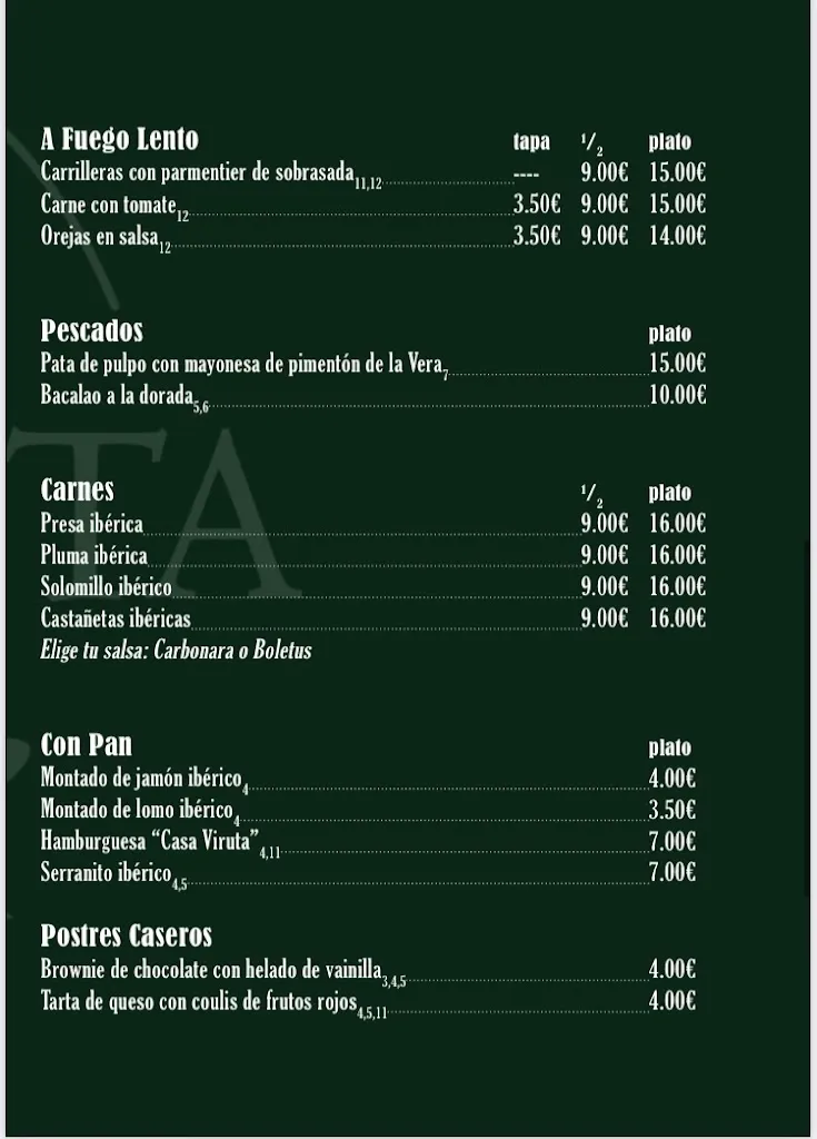 Menü_Bar Casa Viruta_Alájar_Bild_2