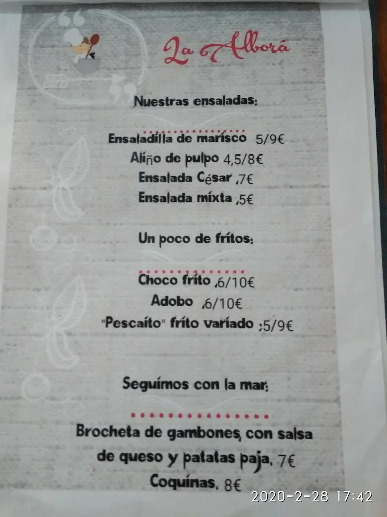 Menu_Cafe Bar La Albora_Alosno_immagine_2