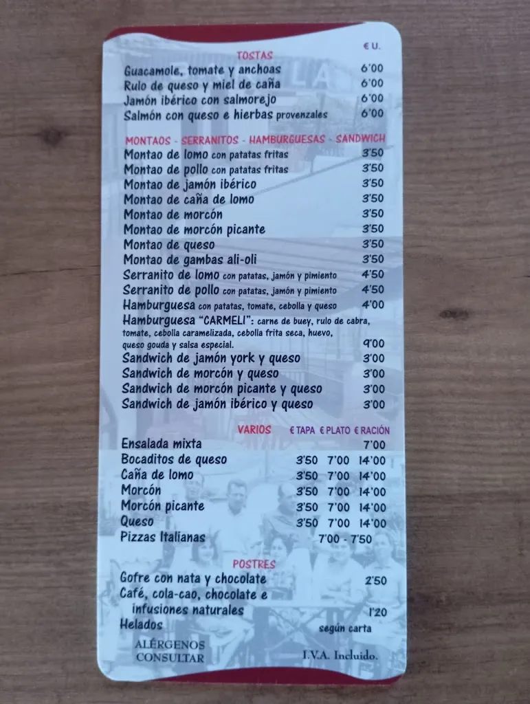 Menu_Bar La Terraza_Arroyomolinos de León_image_2