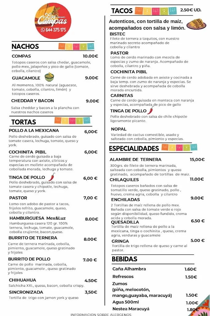 Menu_Comida Mexicana - Los Compas_Aljaraque_image_1
