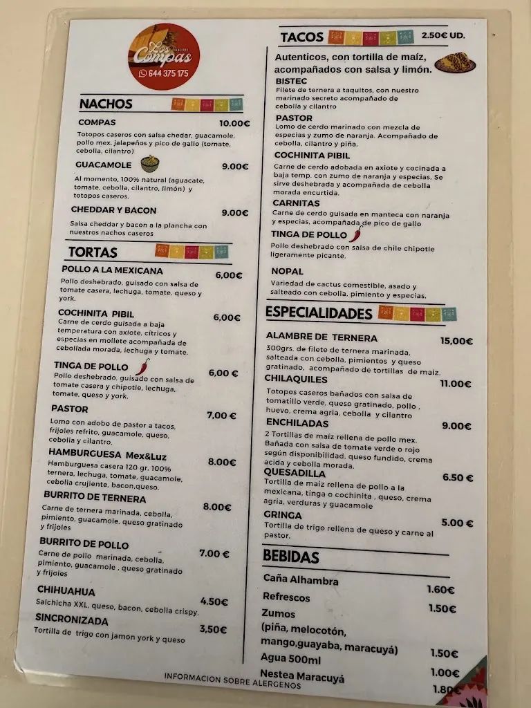 Menu_Comida Mexicana - Los Compas_Aljaraque_image_2