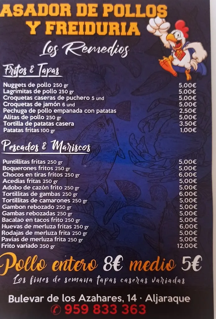 Menu_Los Remedios, asador de pollos y freiduría_Aljaraque_image_2