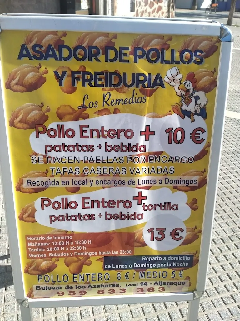 Menu_Los Remedios, asador de pollos y freiduría_Aljaraque_image_3