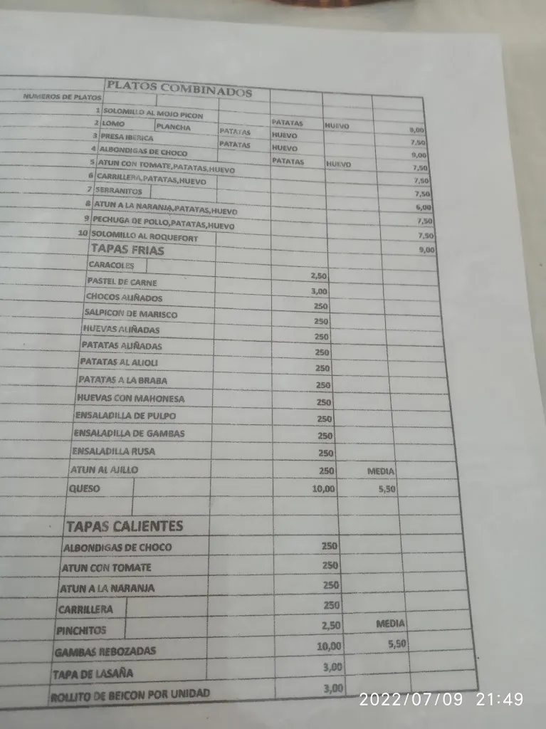 Menu_Casino company Minero de Corrales_Aljaraque_image_2