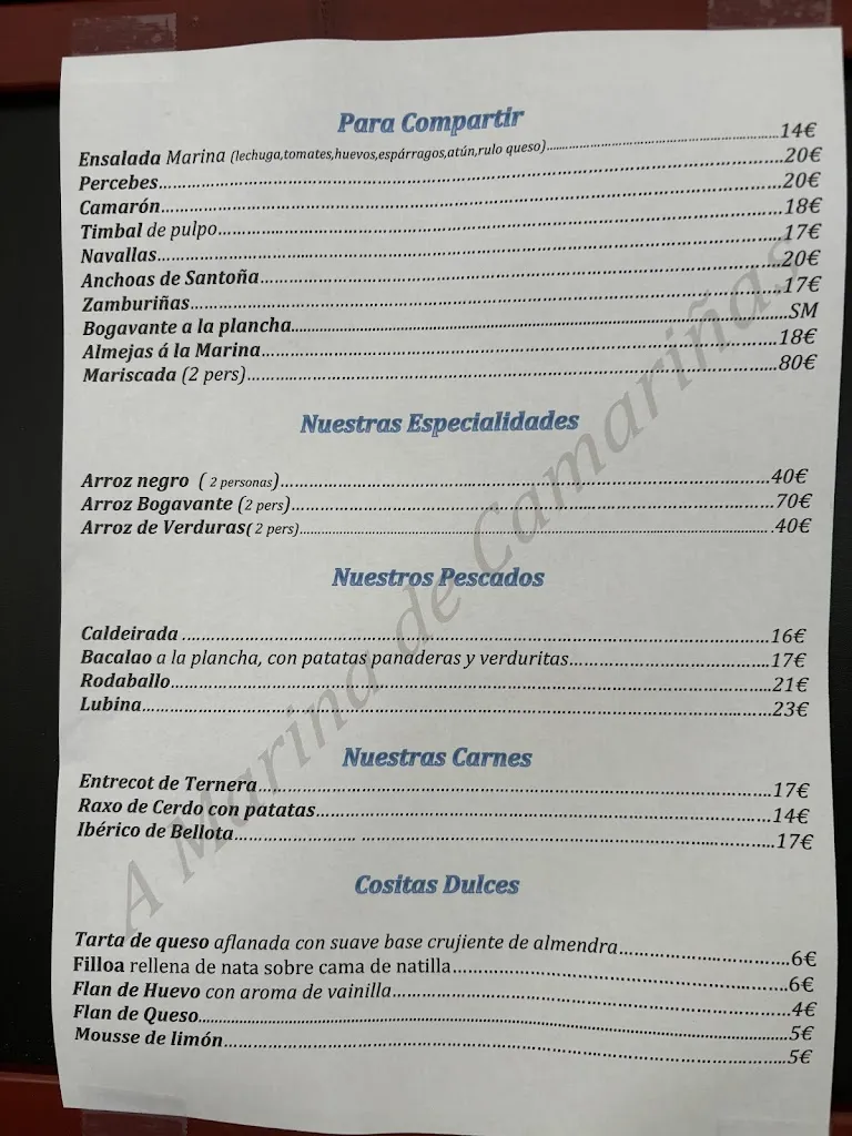 Menu_Restaurante A Marina de Camariñas_Camariñas_image_2