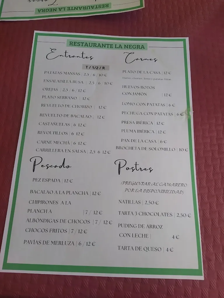 Menu_Restaurante La Negra_Cabezas Rubias_image_1