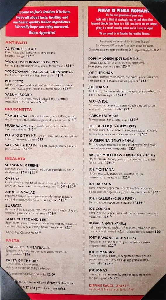 Menu_Joe's Italian Kitchen_Almonte_image_1