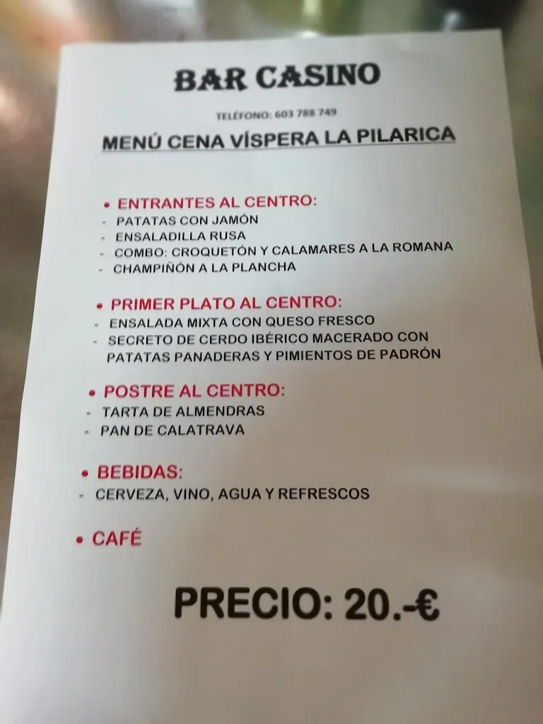 Menu_Bar Casino Benejuzar_Benejúzar_image_2