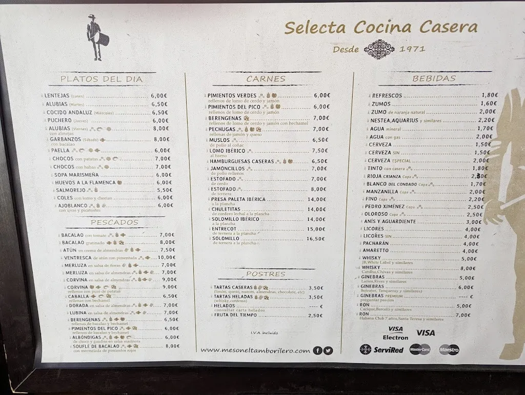 Menu_Mesón El Tamborilero_Almonte_immagine_2