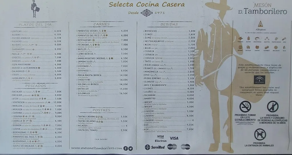 Menu_Mesón El Tamborilero_Almonte_immagine_3