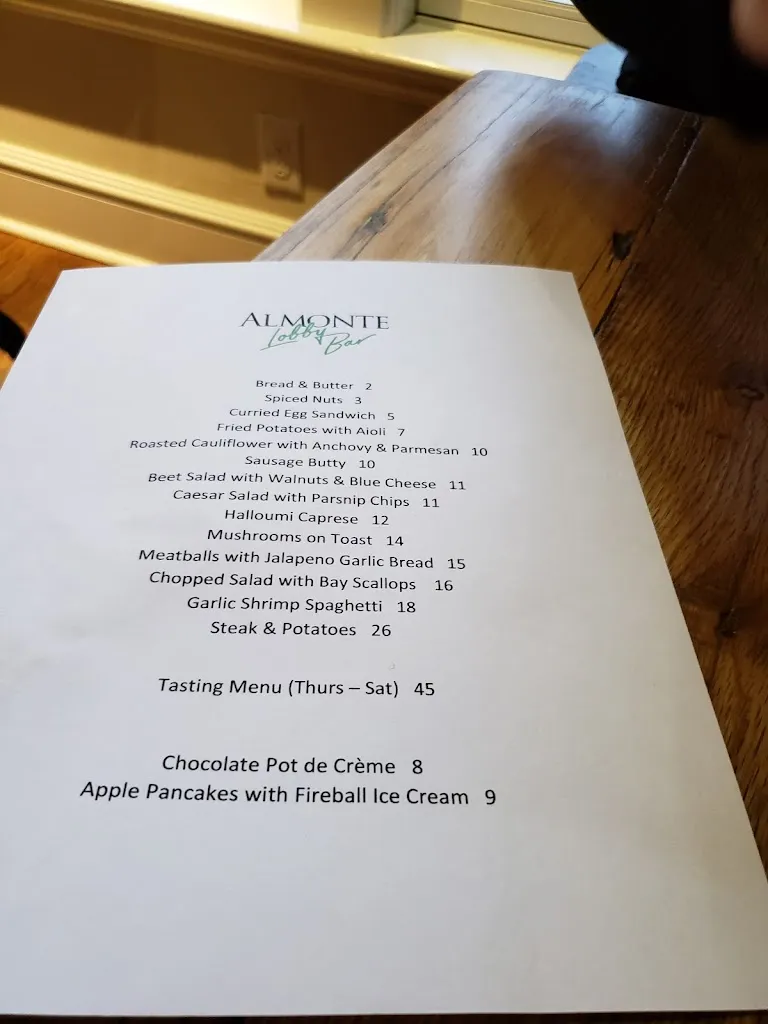 Menu_The Monte_Almonte_image_1