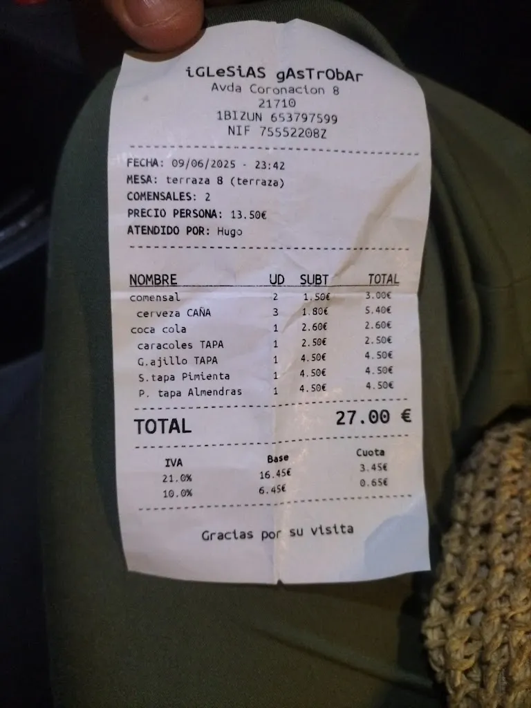 Ana Baldán Domínguez_Iglesias Gastrobar_Bollullos par del Condado_review