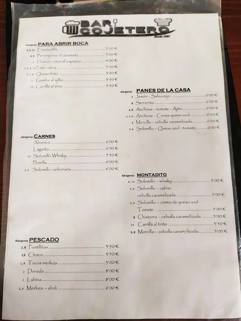 Menu_Bar Cojetero_Chucena_image_1