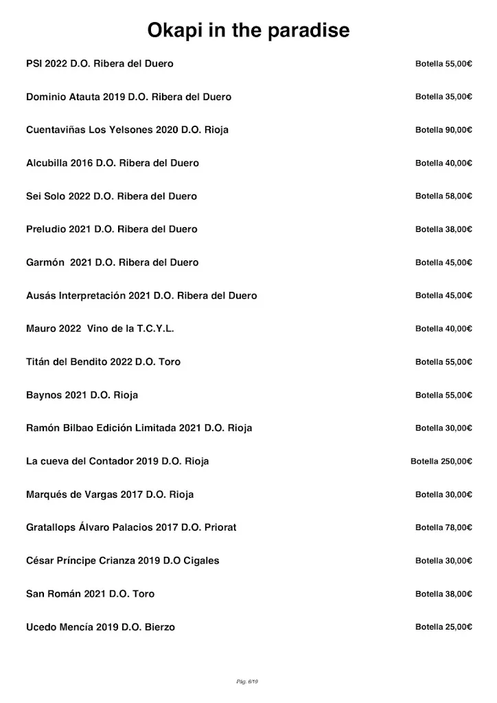 Menu_Okapi in the paradise_Ayamonte_image_1