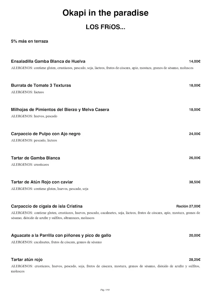 Menu_Okapi in the paradise_Ayamonte_image_4