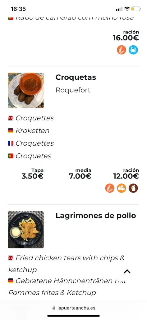 Menu_La Puerta Ancha Tapas_Ayamonte_image_1