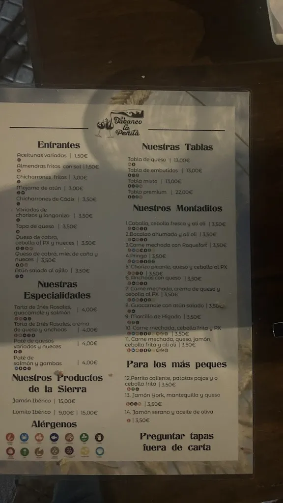 Menu_Tabanco La Peñita_Ayamonte_image_1