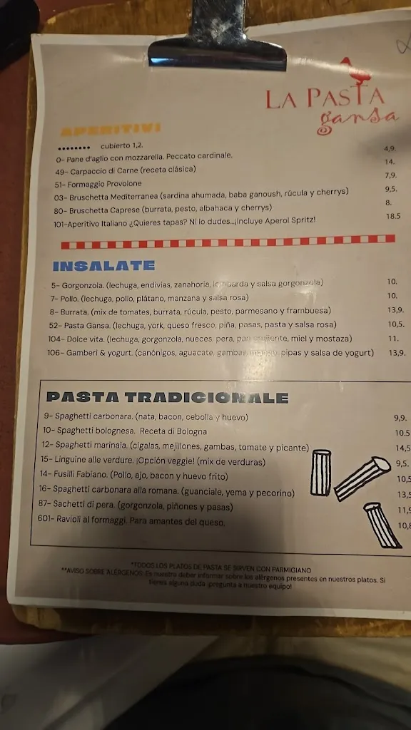 Menu_Pizzería La Pasta Gansa · Restaurante italiano_Ayamonte_image_3