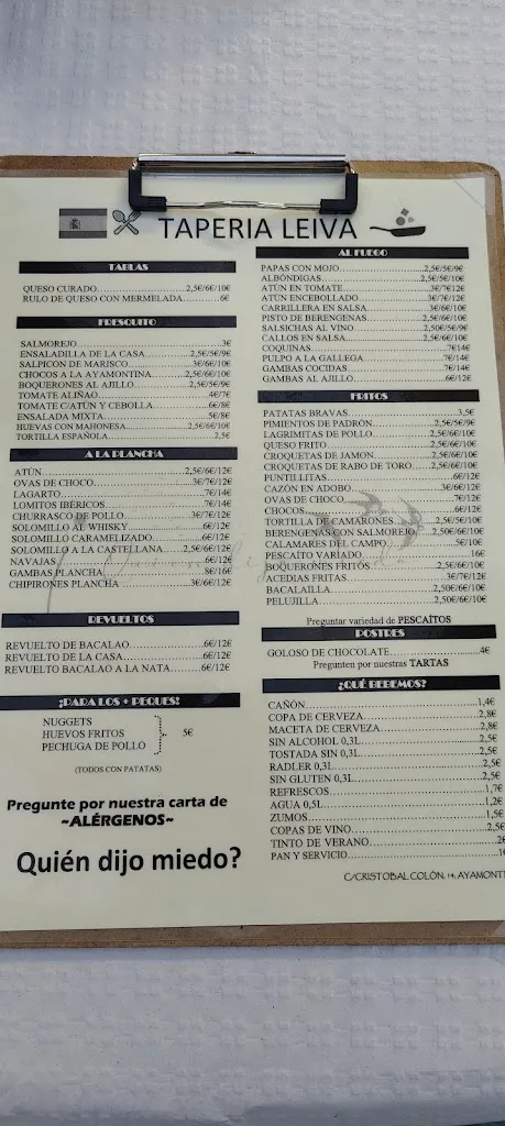 Menu_Restaurante TAPERIA LEIVA 608499303_Ayamonte_image_2