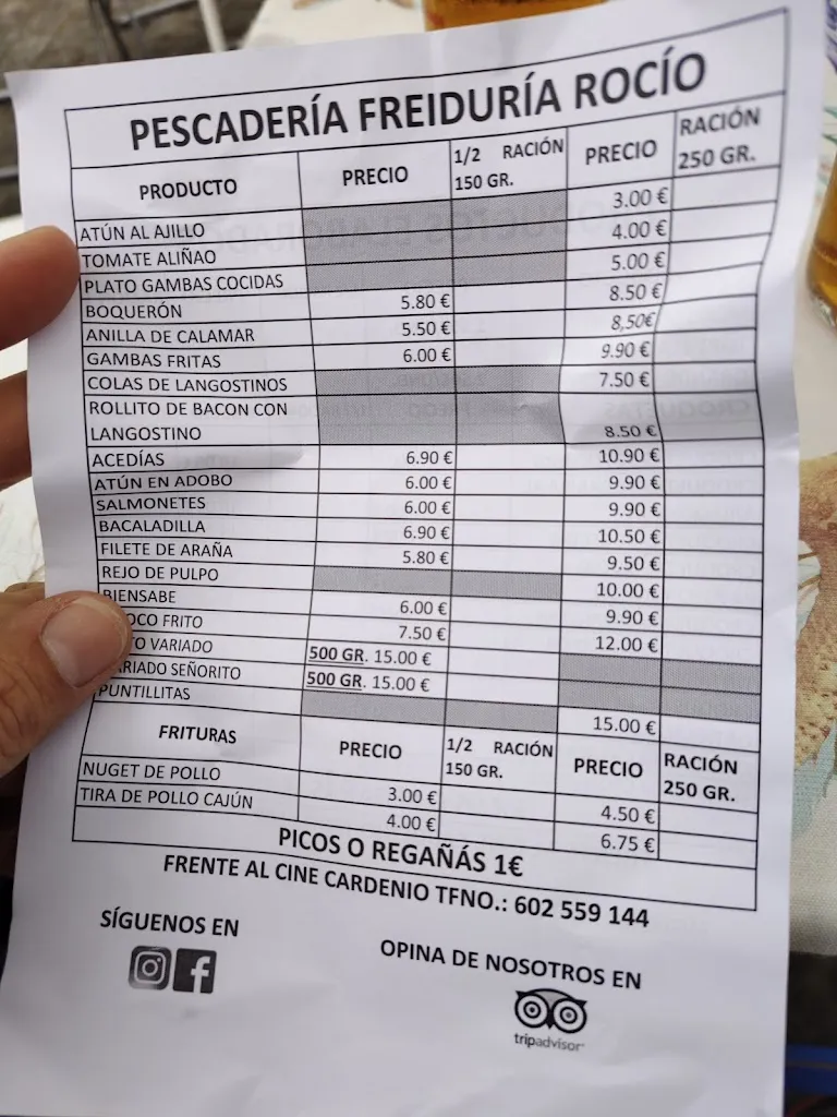 Menu_Freiduría Rocío Bar Pescadería_Ayamonte_image_1
