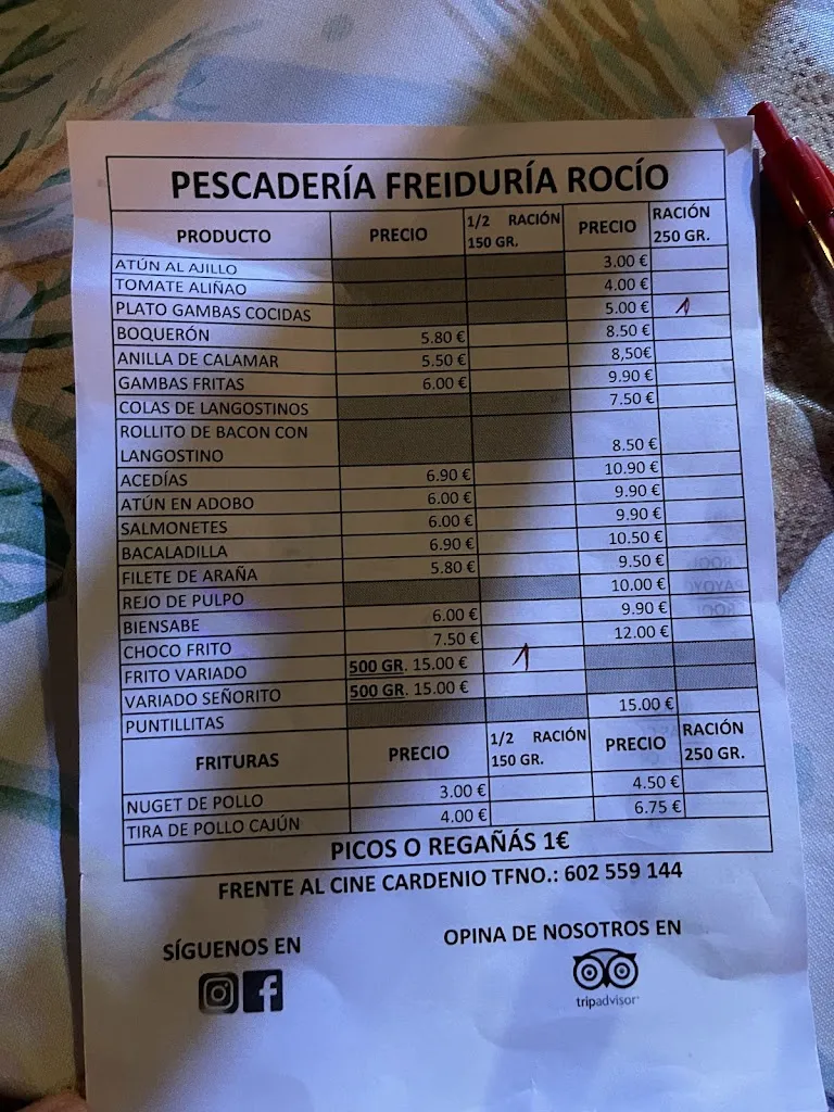 Menu_Freiduría Rocío Bar Pescadería_Ayamonte_image_2