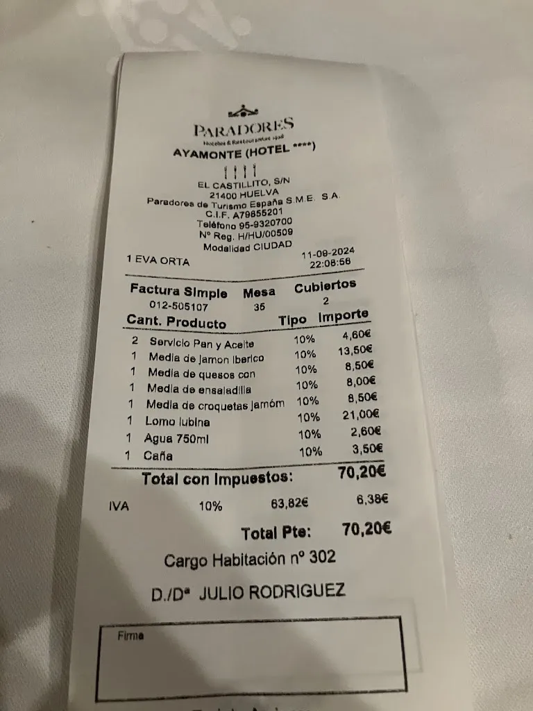 Julio_Restaurante Parador de Ayamonte at Parador de Ayamonte Hotel_Ayamonte_review