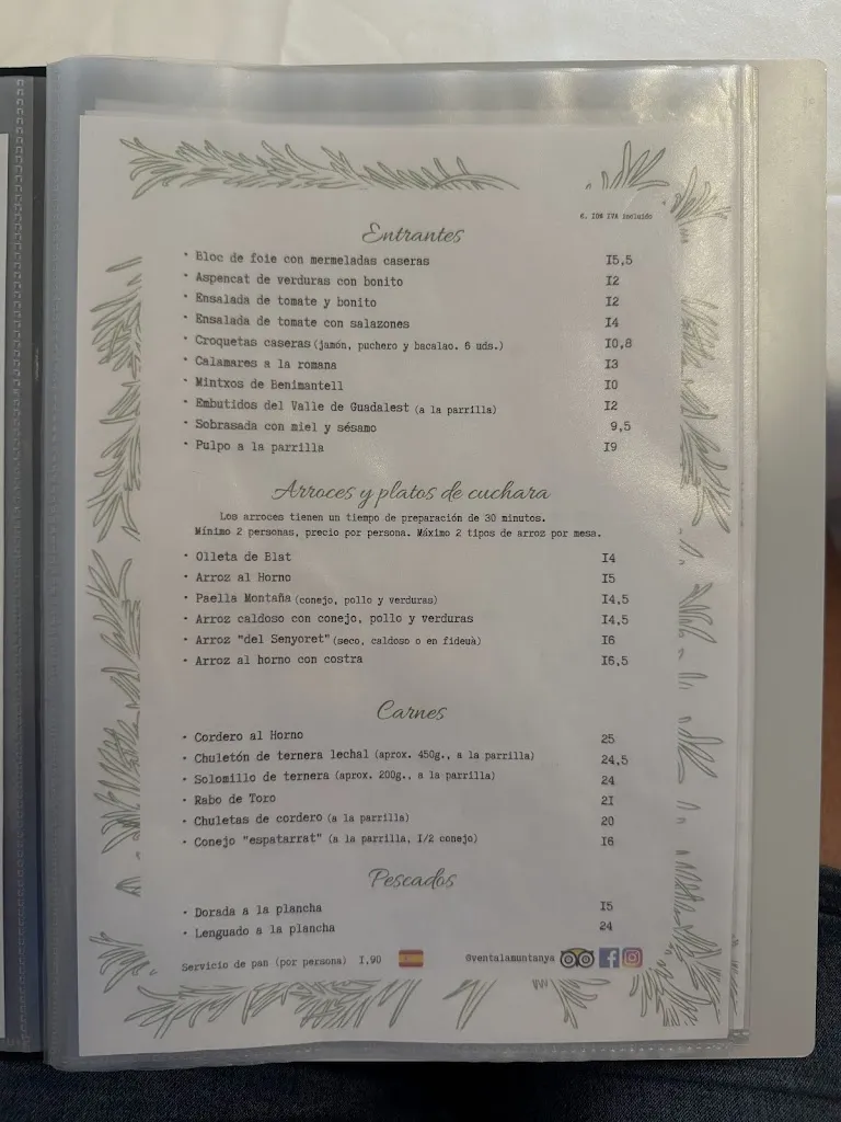 Menu_Venta La Montaña_Benimantell_image_1