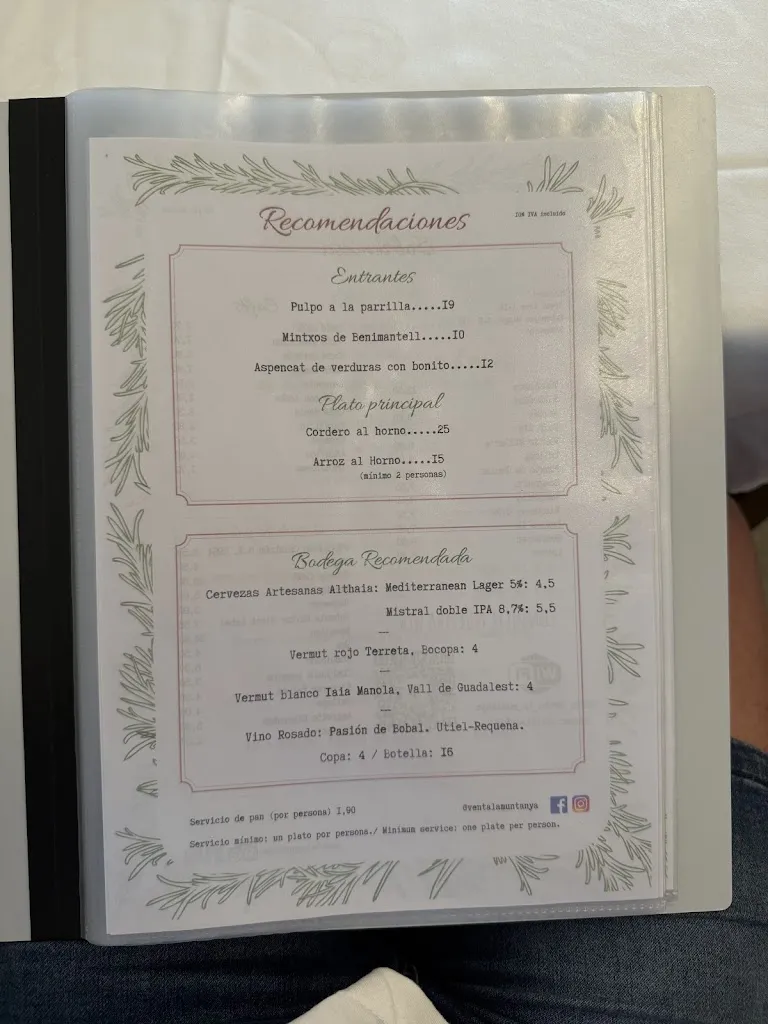 Menu_Venta La Montaña_Benimantell_image_3