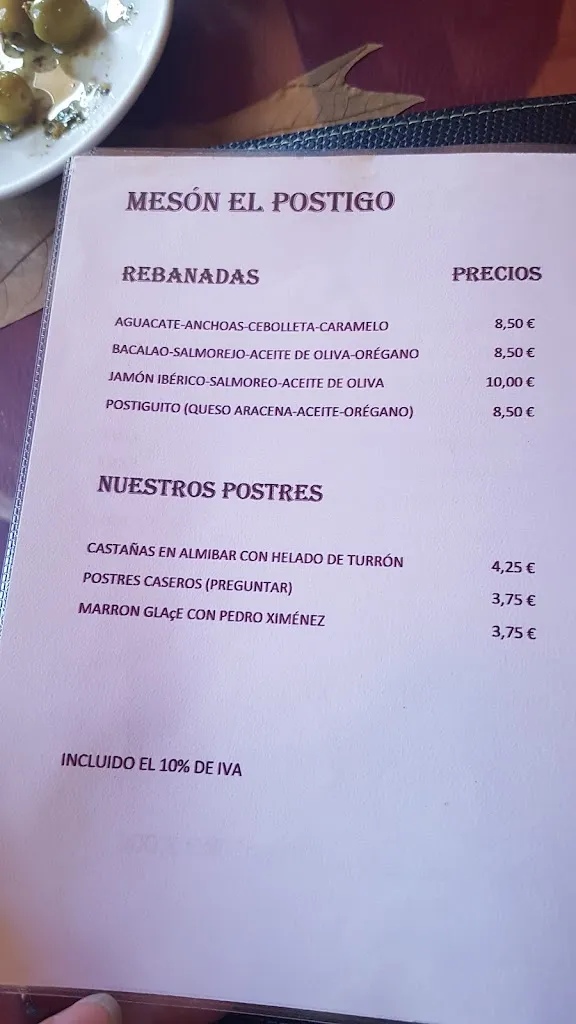 Menu_Mesón El Postigo_Aracena_image_3