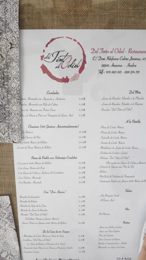 Menu_Del Tinto al Odiel_Aracena_image_4