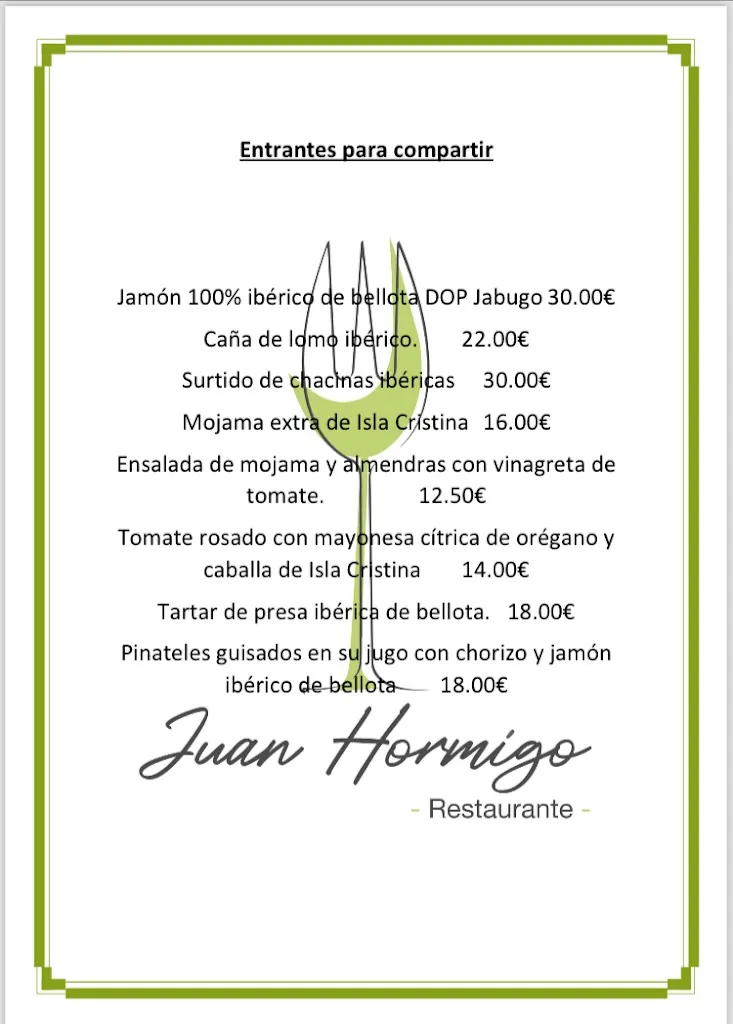 Menu_Restaurante Juan Hormigo Aracena_Aracena_image_1