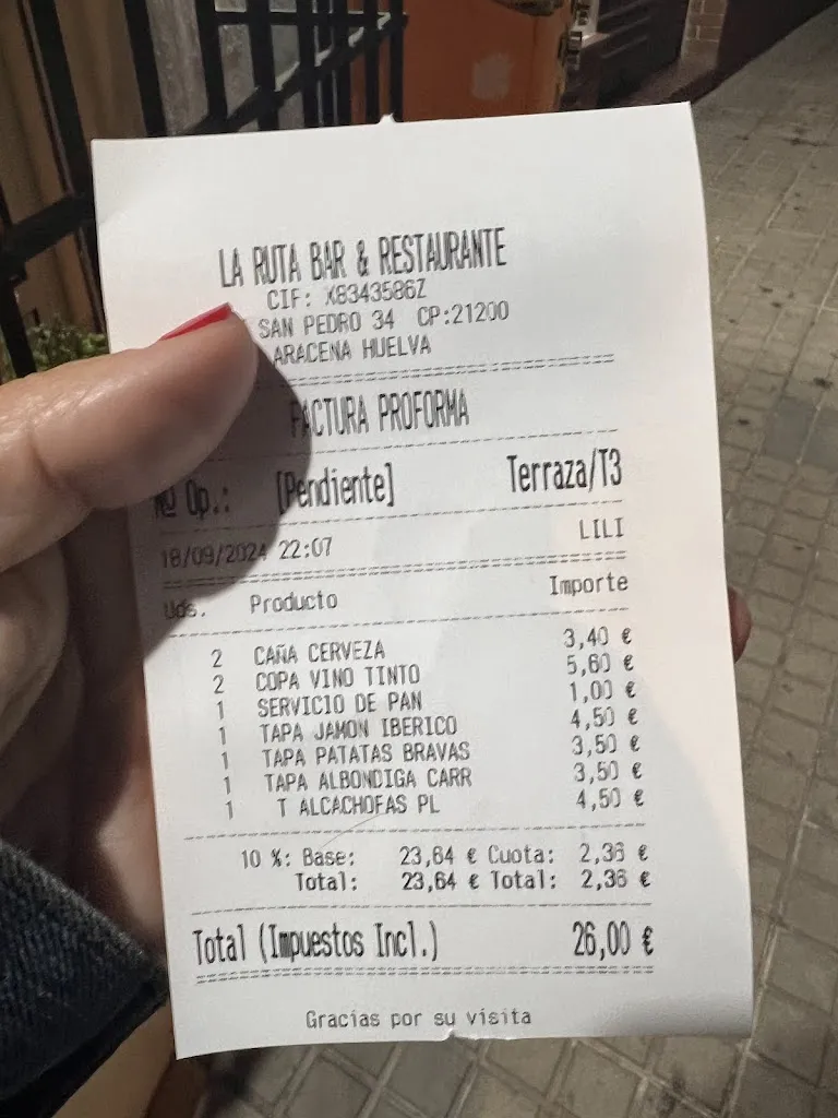 Mercy GonCas_La Ruta Bar & Restaurante_Aracena_review