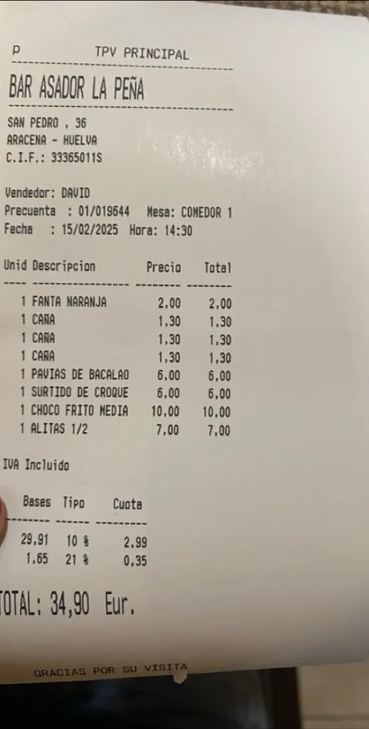 Marisa Portillo López_Bar Asador La peña_Aracena_review
