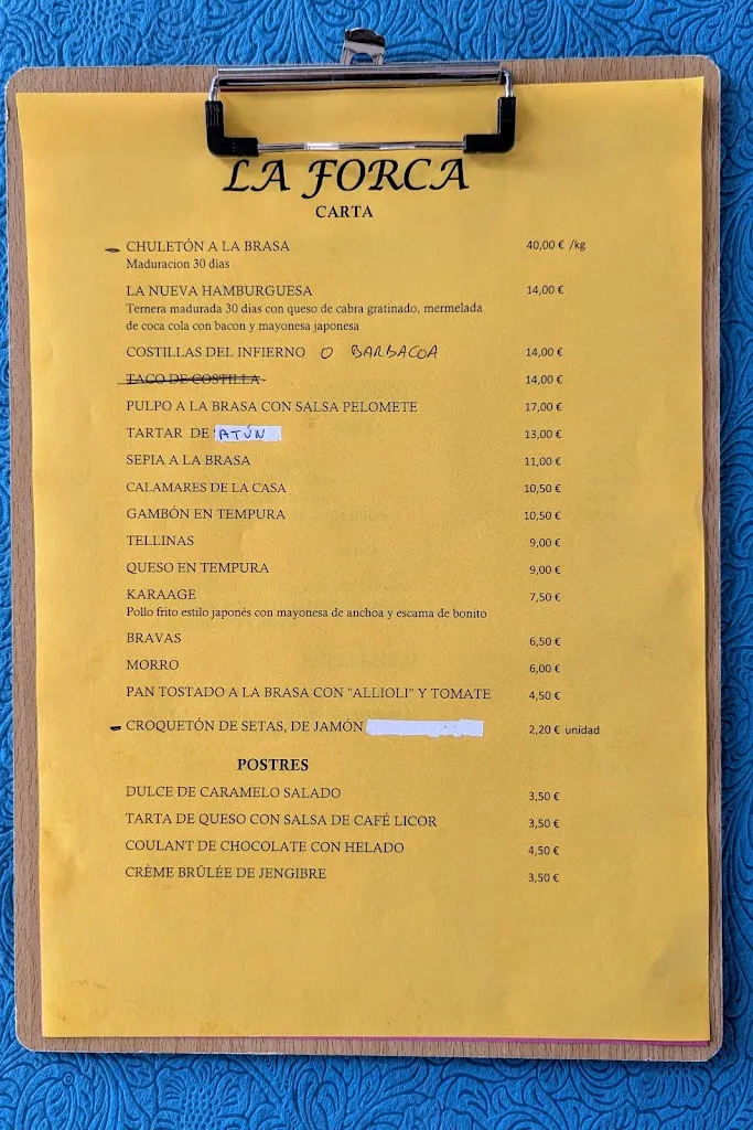 Menu_Bar Restaurante La Forca_Benimarfull_image_3
