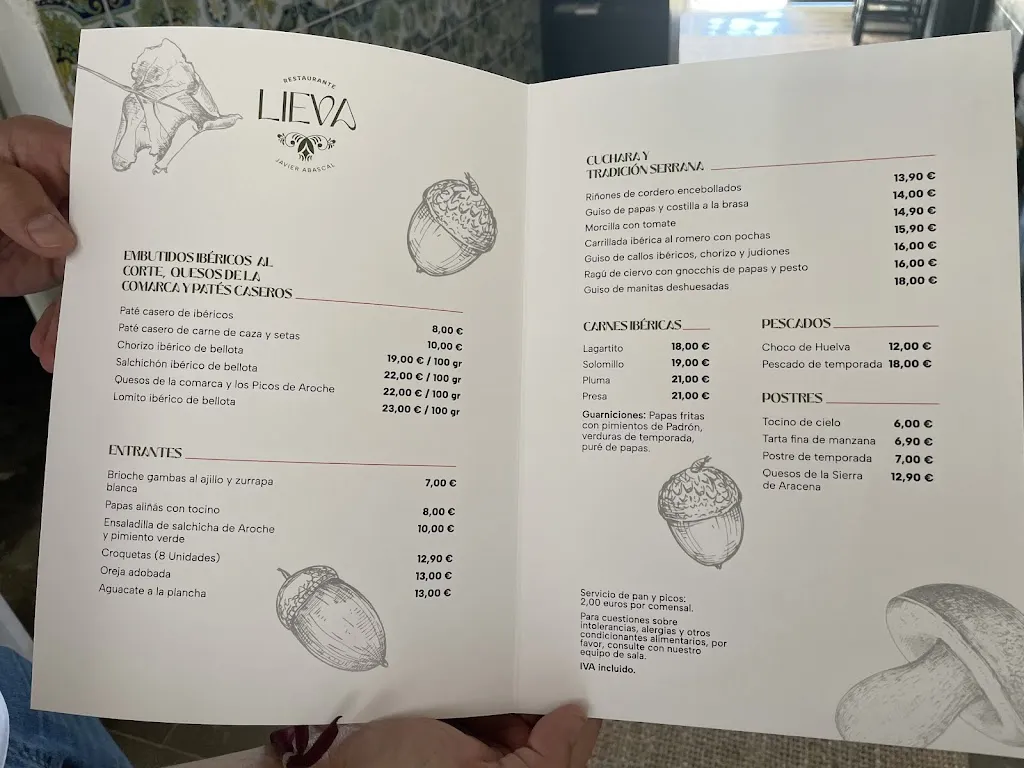 Menü_Lieva Restaurante Ibérico_Aracena_Bild_2