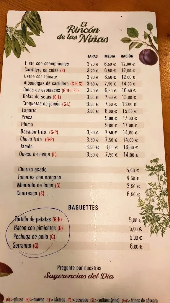 Menu_Bar El rincón de las niñas_Cortegana_image_1