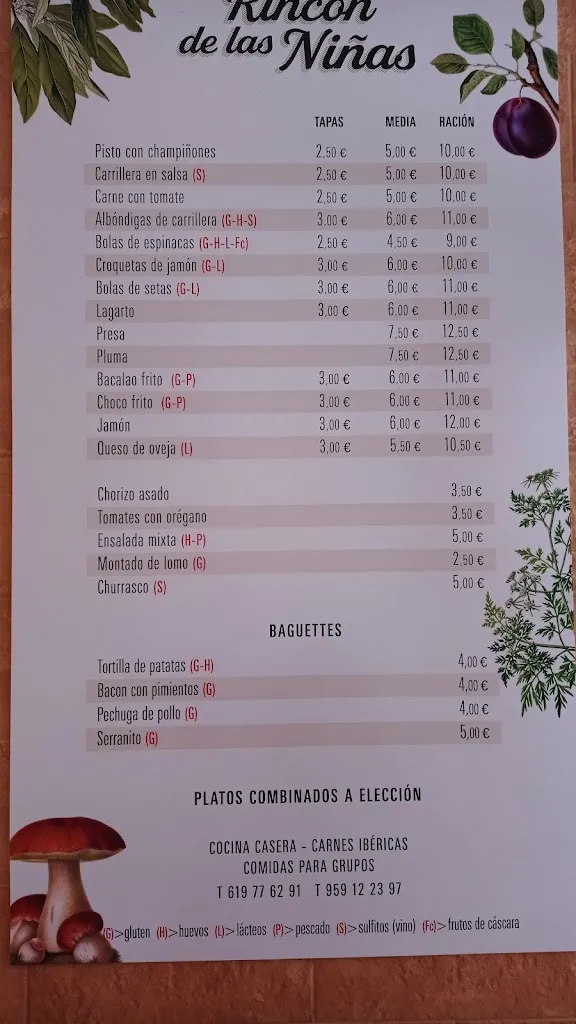 Menu_Bar El rincón de las niñas_Cortegana_image_4